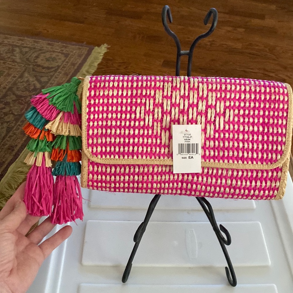 New Mar Y Sol Dalia clutch with Pom poms